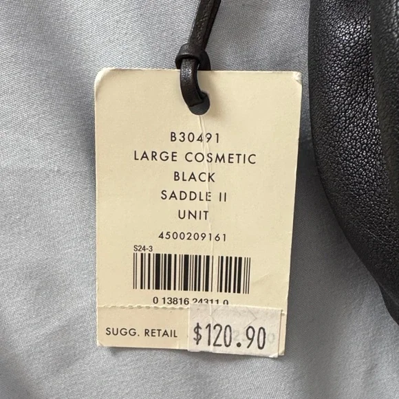 Cole Haan Black Leather Wristlet with Gold Accents - Picture 2 of 4